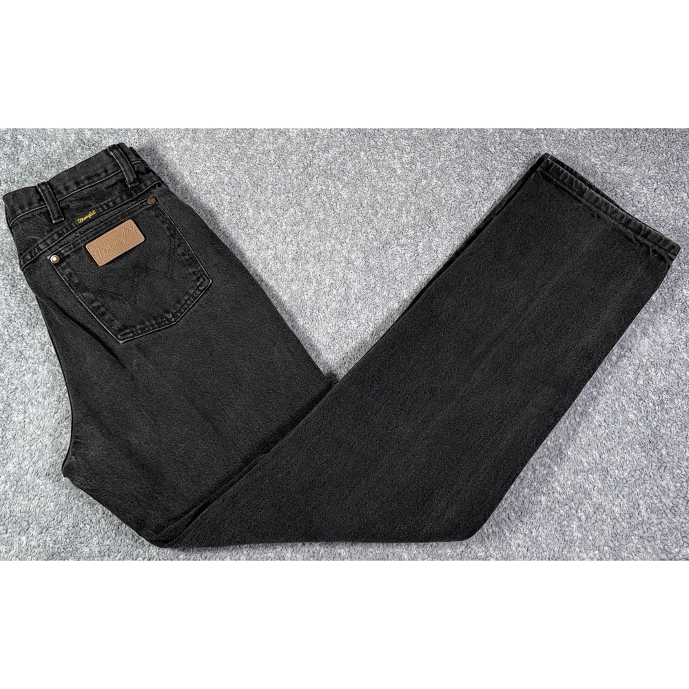 Vintage Wrangler Jeans Mens 33x34 Fits 32x33 Black Western Cowboy Rodeo 936WBK